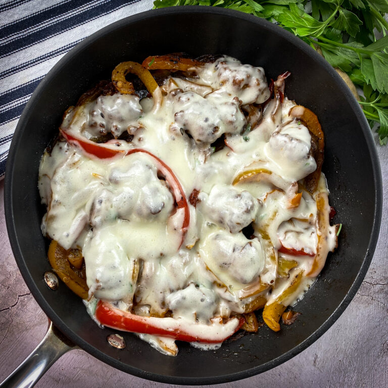 One-Skillet Cheesy Sausage & Peppers That’s Easy & Healthy